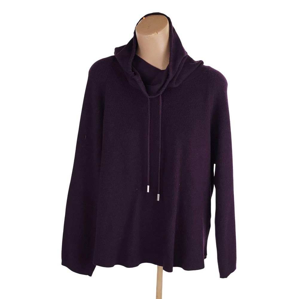 Workshop‎ Republic Clothing Sweater Womens 2X Purple Cowl Neck Drawcord Pullover